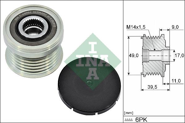 INA 535 0361 10 - Polea, alternador parts5.com