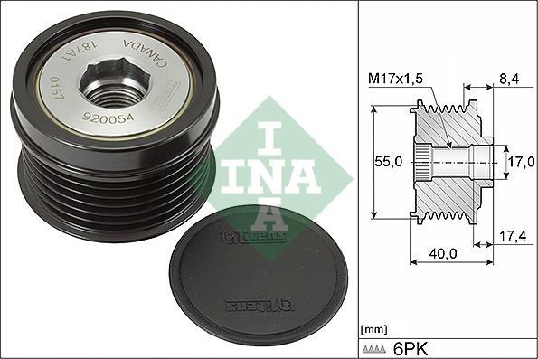 INA 535 0316 10 - Polea, alternador parts5.com