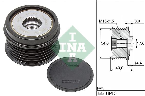INA 535 0334 10 - Шкив генератора, муфта parts5.com