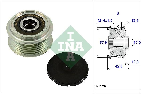 INA 535 0240 10 - Polea, alternador parts5.com