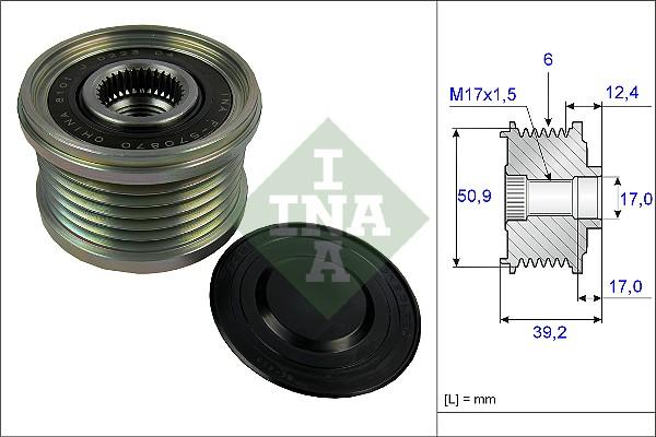 INA 535 0247 10 - Шкив генератора, муфта parts5.com