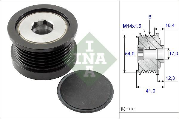 INA 535 0259 10 - Шкив генератора, муфта parts5.com