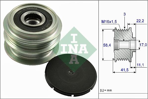 INA 535 0269 10 - Шкив генератора, муфта parts5.com