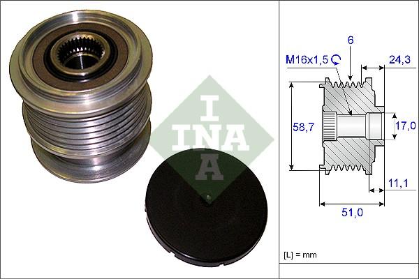 INA 535 0200 10 - Шкив генератора, муфта parts5.com