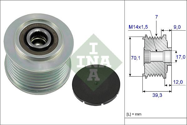 INA 535 0214 10 - Шкив генератора, муфта parts5.com