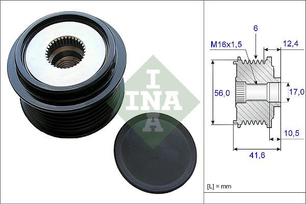 INA 535 0210 10 - Шкив генератора, муфта parts5.com