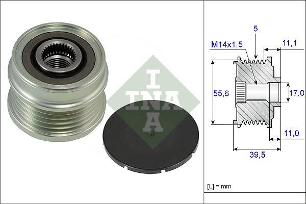 INA 535 0218 10 - Шкив генератора, муфта parts5.com