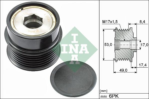 INA 535 0281 10 - Шкив генератора, муфта parts5.com