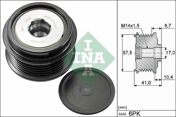 INA 535 0282 10 - Шкив генератора, муфта parts5.com