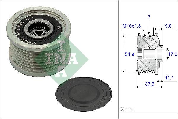 INA 535 0235 10 - Шкив генератора, муфта parts5.com