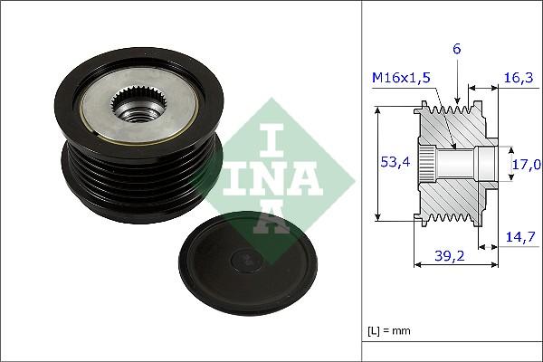 INA 535 0236 10 - Шкив генератора, муфта parts5.com