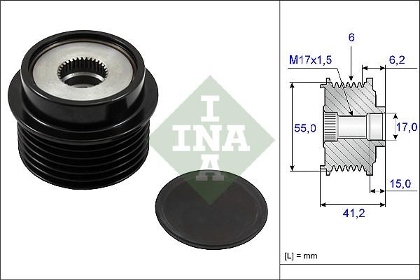 INA 535 0231 10 - Шкив генератора, муфта parts5.com