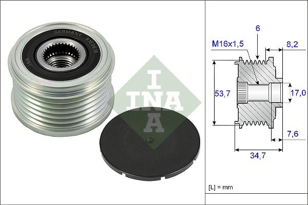 INA 535 0224 10 - Шкив генератора, муфта parts5.com