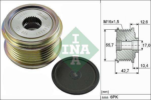 INA 535 0276 10 - Шкив генератора, муфта parts5.com