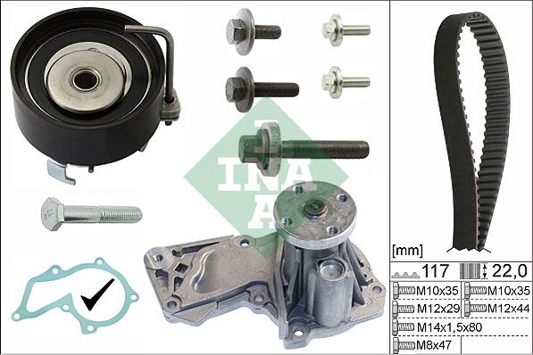 INA 530 0495 30 - Водяной насос + комплект зубчатого ремня parts5.com