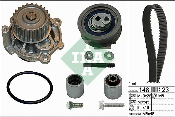 INA 530 0445 32 - Водяной насос + комплект зубчатого ремня parts5.com