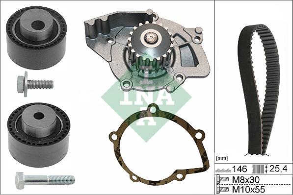 INA 530 0446 31 - Водяной насос + комплект зубчатого ремня parts5.com