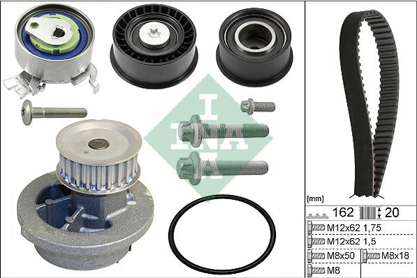 INA 530 0443 30 - Водяной насос + комплект зубчатого ремня parts5.com