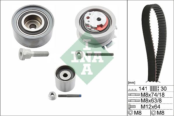 INA 530 0463 10 - Комплект ремня ГРМ parts5.com