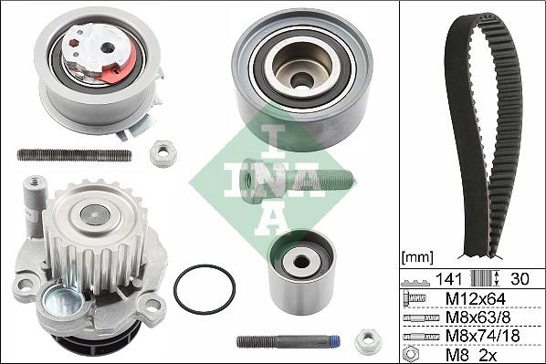 INA 530 0463 30 - Water Pump & Timing Belt Set parts5.com