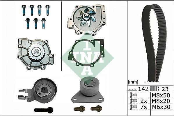 INA 530 0467 30 - Водяной насос + комплект зубчатого ремня parts5.com