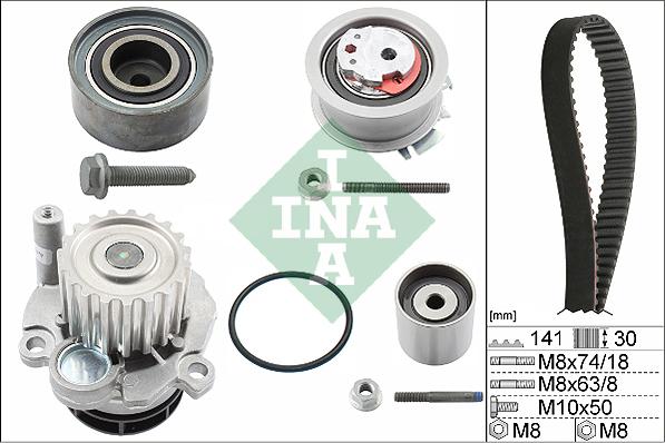 INA 530 0405 30 - Водяной насос + комплект зубчатого ремня parts5.com