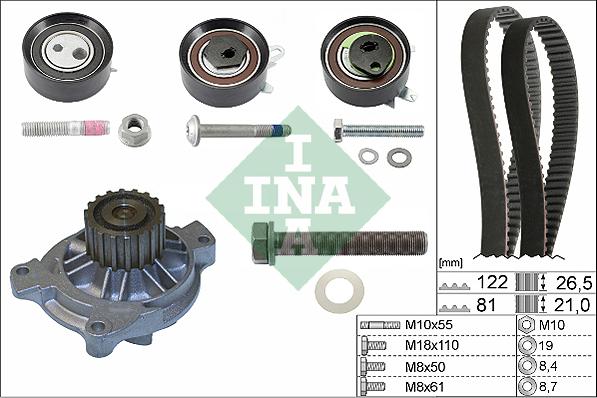 INA 530 0484 31 - Водяной насос + комплект зубчатого ремня parts5.com