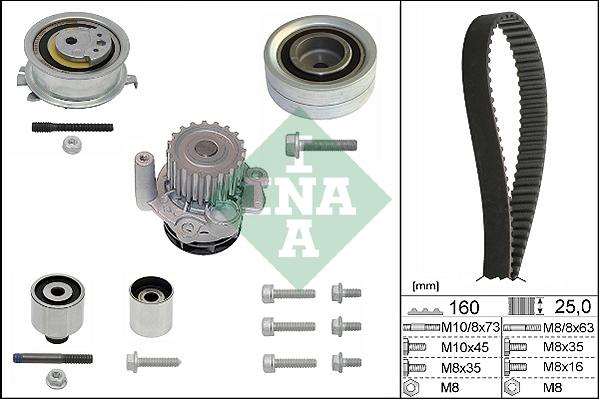 INA 530 0550 32 - Водяной насос + комплект зубчатого ремня parts5.com