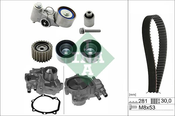 INA 530 0563 30 - Водяной насос + комплект зубчатого ремня parts5.com