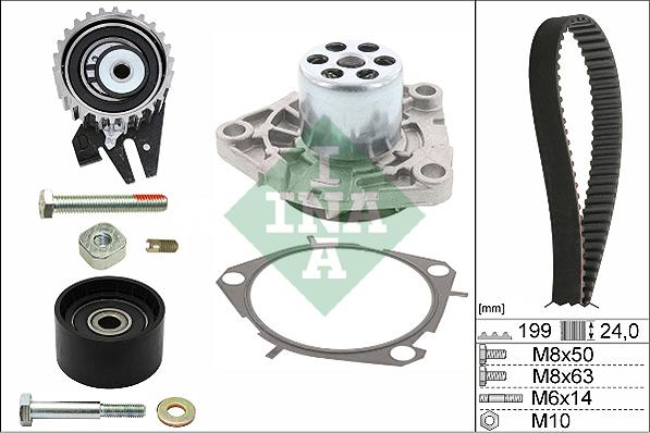 INA 530 0562 30 - Водяной насос + комплект зубчатого ремня parts5.com