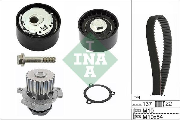 INA 530 0536 30 - Водяной насос + комплект зубчатого ремня parts5.com