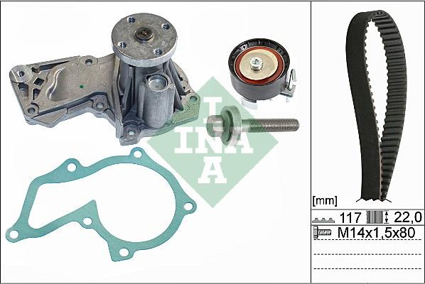 INA 530 0605 30 - Водяной насос + комплект зубчатого ремня parts5.com