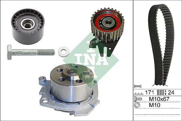 INA 530 0606 30 - Водяной насос + комплект зубчатого ремня parts5.com