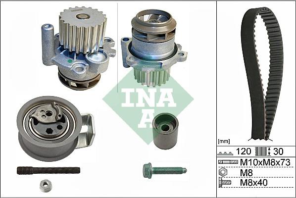 INA 530 0091 30 - Water Pump & Timing Belt Set parts5.com