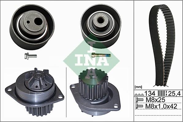 INA 530 0055 30 - Водяной насос + комплект зубчатого ремня parts5.com