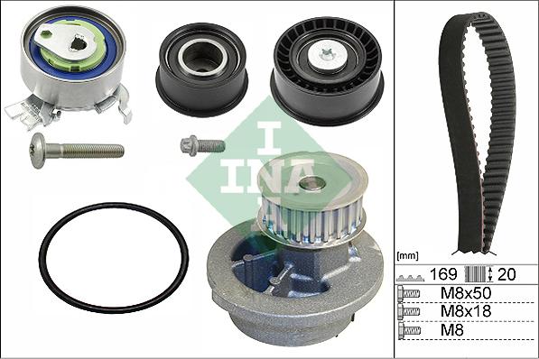 INA 530 0078 30 - Водяной насос + комплект зубчатого ремня parts5.com