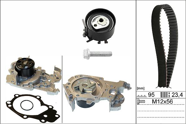 INA 530 0195 30 - Водяной насос + комплект зубчатого ремня parts5.com