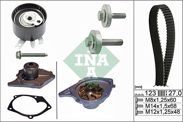 INA 530 0197 30 - Водяной насос + комплект зубчатого ремня parts5.com