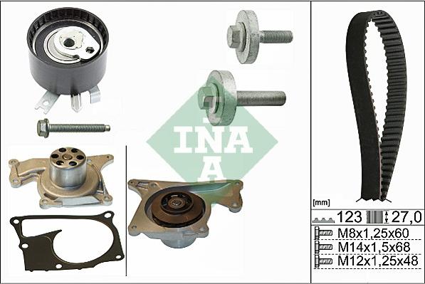 INA 530 0197 32 - Water Pump & Timing Belt Set parts5.com