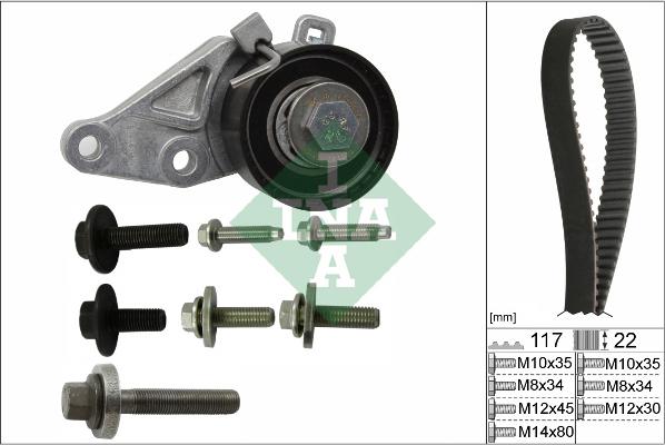 INA 530 0140 10 - Комплект ремня ГРМ parts5.com