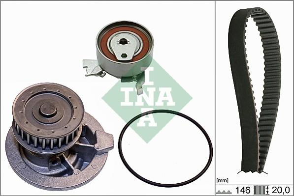 INA 530 0147 30 - Водяной насос + комплект зубчатого ремня parts5.com