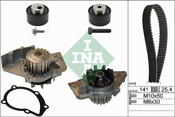 INA 530 0111 30 - Водяной насос + комплект зубчатого ремня parts5.com