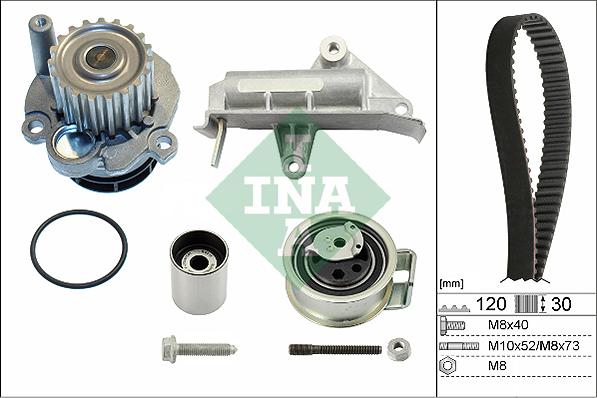 INA 530 0177 30 - Водяной насос + комплект зубчатого ремня parts5.com