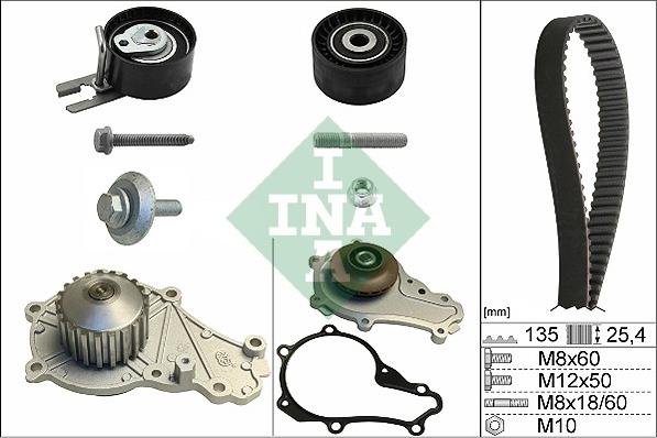 INA 530 0369 30 - Водяной насос + комплект зубчатого ремня parts5.com