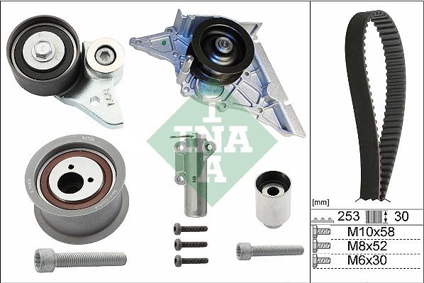 INA 530 0366 30 - Bomba de agua + kit correa distribución parts5.com