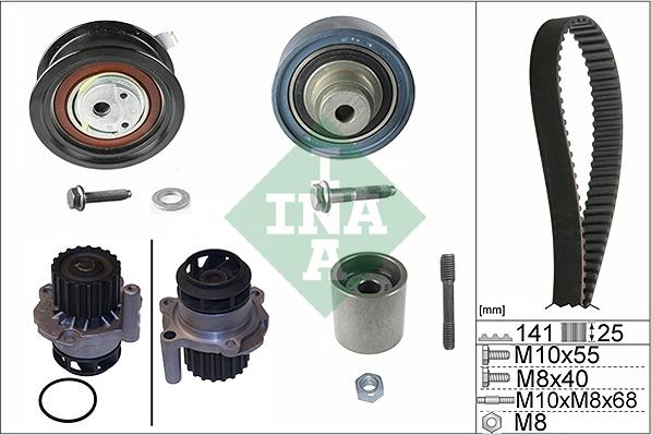 INA 530 0361 30 - Водяной насос + комплект зубчатого ремня parts5.com