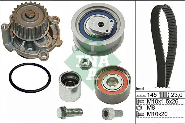 INA 530 0374 30 - Bomba de agua + kit correa distribución parts5.com