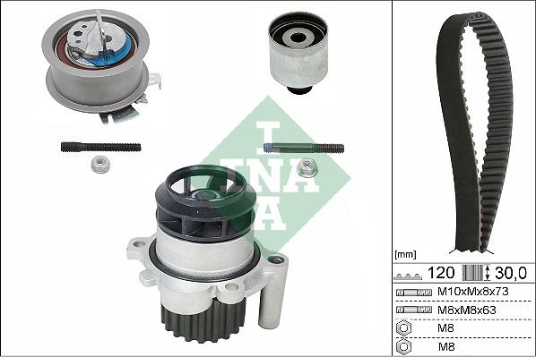 INA 530 0201 30 - Bomba de agua + kit correa distribución parts5.com