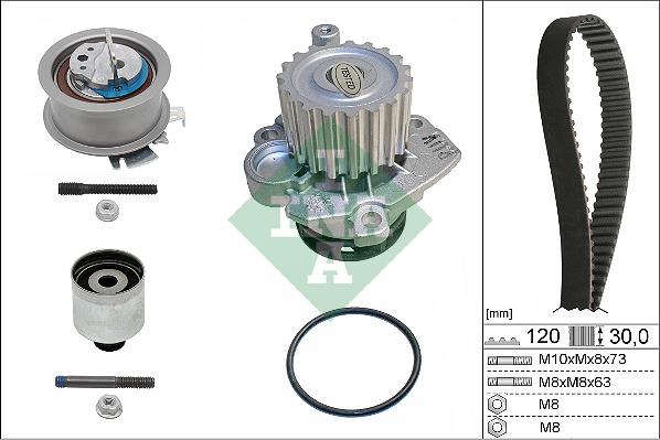 INA 530 0201 33 - Bomba de agua + kit correa distribución parts5.com