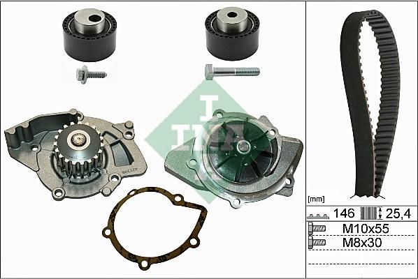 INA 530 0234 30 - Водяной насос + комплект зубчатого ремня parts5.com